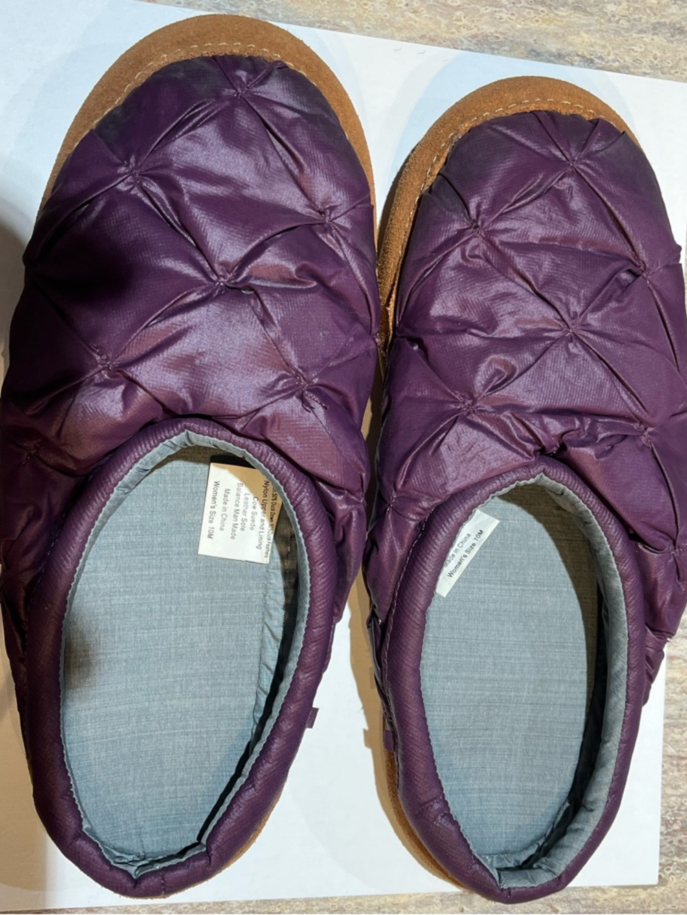Eddie Bauer Down quilted Purple Slip-On Women's Slipper- slides 10M